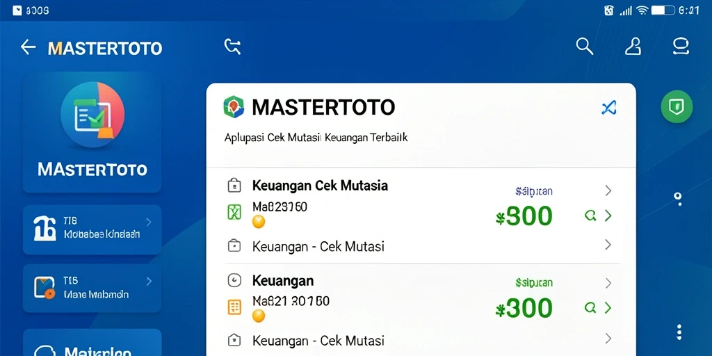 Tampilan antarmuka MASTERTOTO untuk cek mutasi keuangan.