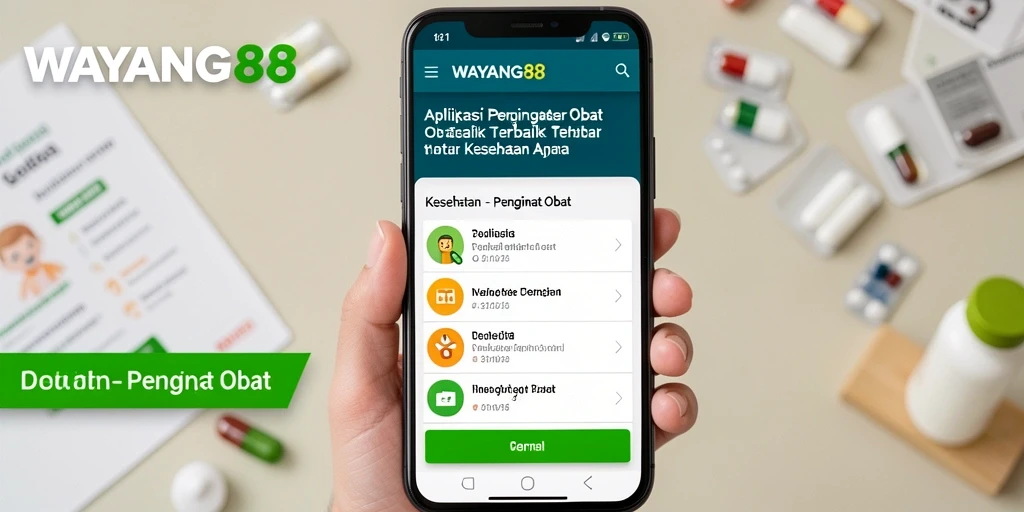 Tampilan antarmuka aplikasi Pengingat Obat WAYANG88 yang user-friendly.
